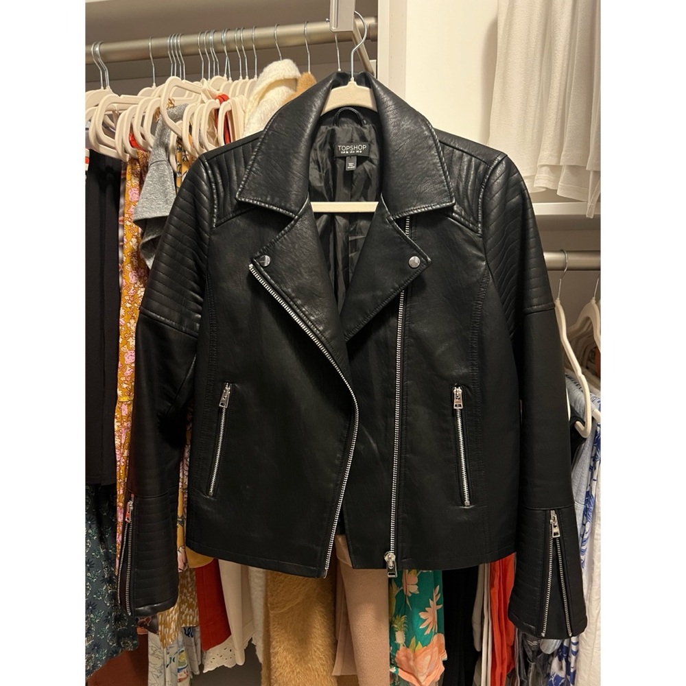 TOPSHOP Excellent/like new Vegan Leather Moto Jacket